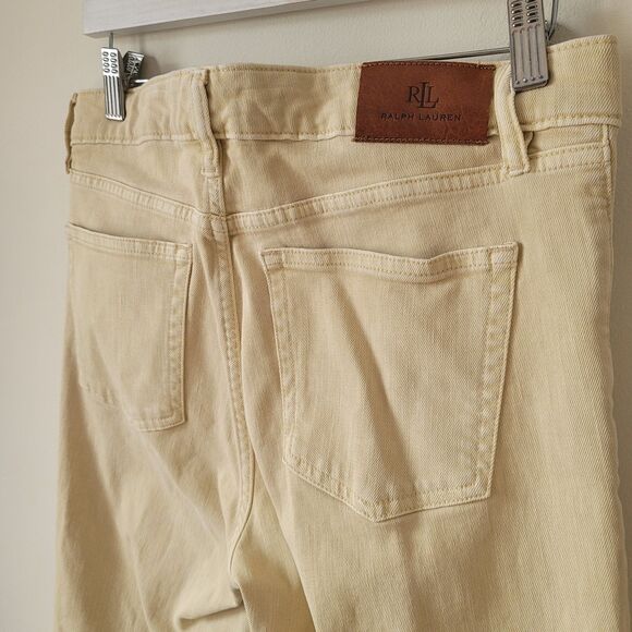 Lauren Ralph Lauren Women Mid-Rise Straight Leg Jeans Beige stretch size 10 - Picture 7 of 9